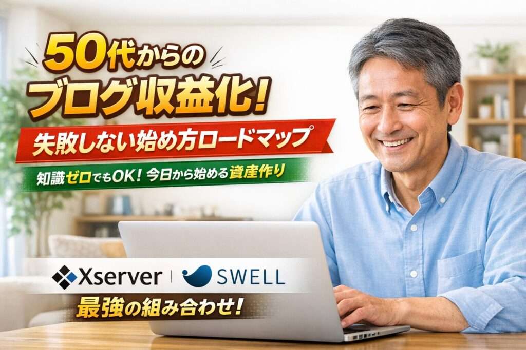 「50代からのブログ収益化！失敗しない始め方ロードマップ」