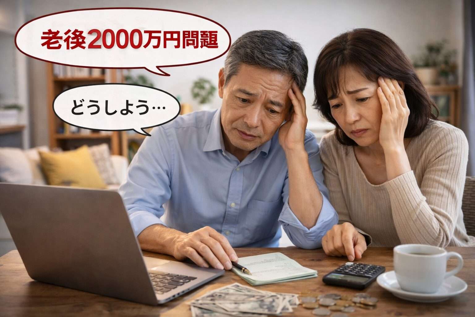 老後の資金問題に悩む夫婦