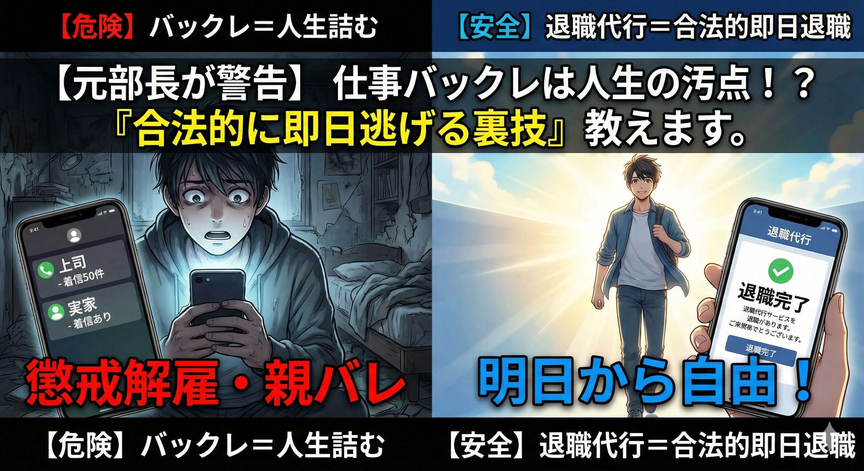 「仕事バックレ」は人生詰む？ 元部長が教える、無断欠勤の“代償”と「合法的に即日逃げる裏技」