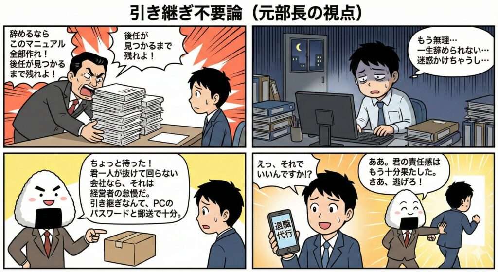 「引き継ぎしないで辞める」は無責任か？ 元部長が断言「会社が回らないのは100%経営者の責任です」