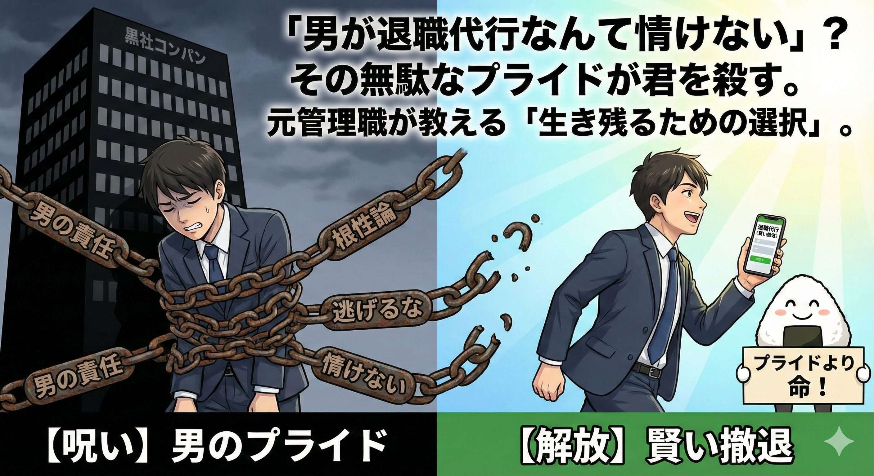 「男が退職代行なんて情けない」？ その無駄なプライドが君を過労死させる。元部長の警告