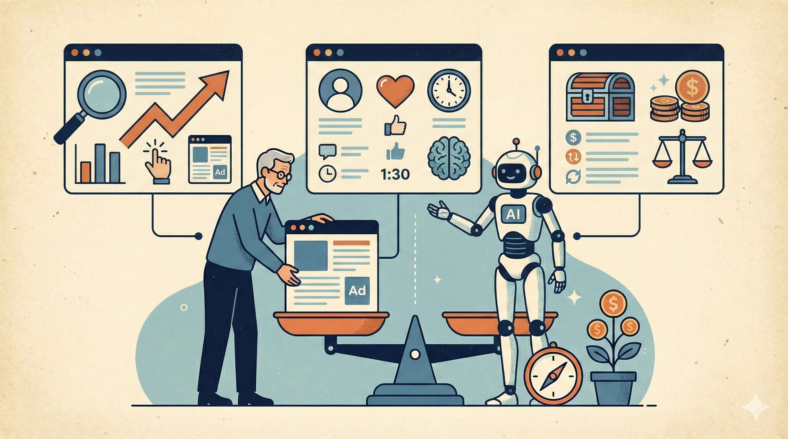 広告を置いた後に見るべき3つの反応〜50代×AI×ブログで「焦らず判断する」ための記事〜